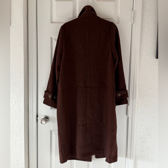House of Harlow 1960 Wool Blend Patch Pocket Coat Large NWT in Chicory Coffee - Picture 3 of 7